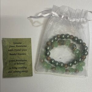 Green Aventurine Beaded Bracelet Set